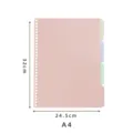 Rosa A4 PP-Ringbuchhülle mit bunten Registertaben und Maßen von 32x24,5cm für Büro - A4 Trennblatt / A4 Spezifikation