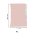 A5 rosa PP-Register für Loseblatt-Notizbücher, Größe 22,5 x 18 cm, Mehrloch-Design - A5 Trennblatt / A5 Spezifikation