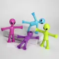 Detailed view of colorful alien suction cup fidget toys in various poses - Alien / Without Light Random Color (1 Piece/Pack)