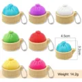 Detailed dimensions and weight of colorful 3D printed xiaolongbao bun keychains - Multicolor