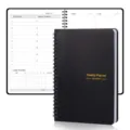 Black non-dated weekly planner with spiral binding and 52-week internal layout - A5 / Upgraded Black