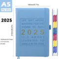 Agenda diaria A5 2025 azul cielo con 160 hojas y pestañas de índice mensual - Azul cielo