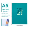 Agenda 2025 A5 cielo azul edición en idioma español con 304 páginas de diario. - A5 / Azul