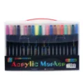 120 colors dual-tip acrylic markers set in a portable plastic storage case for artists - 60 Pens / 120 Colors Set