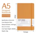 Taccuino A5 in tessuto arancione tramonto con elastico e carta puntinata 100GSM - A5 / Arancione