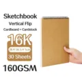 Επαγγελματικό μπλοκ ιχνογραφίας Kraft 16K 160GSM 30 φύλλων με σχέδιο κάθετης αναστροφής - 16K Κατακόρυφη Αναστροφή
