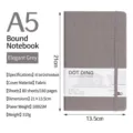 Elegantes grey A5 bullet journal with fabric cover and elastic closure dot grid notebook - A5 / Gray