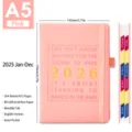 Agenda rosa A5 2026 con 412 pagine di carta 80 GSM priva di acidi e schede mensili - Rosa