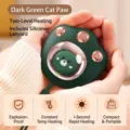 Scaldamani elettrico mini zampa di gatto verde scuro con design a orso e cordino - Zampa di gatto verde / Verde
