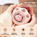 Scaldamani elettrico rosa a forma di zampa di gatto con coniglietto, scaldino portatile - Zampa di Gatto Rosa / Rosa