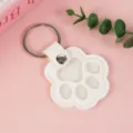 Elegante witte lederen kattenpoot sleutelhanger voor huisdier herinnering souvenir - Witte Poot
