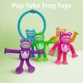 Colorful suction cup telescopic tube frog toys for kids sensory stress relief - Frog Man / Without Light Random Color (1 Piece/Pack)