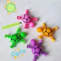Colorful telescopic suction cup turtle fidget toys set in pink, green, orange, and purple - Turtle / Without Light Random Color (1 Piece/Pack)