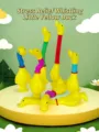 Telescopic tube yellow duck toy with colorful accordion necks for effective stress relief - Yellow Duck / Without Light Random Color (1 Piece/Pack)