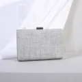 Elegante silberne Abendtasche mit Struktur für Damenpartys und Hochzeitsbankette - Hellgrau