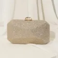 Luxuriöse champagner goldene Abendtasche mit Strasssteinen für formelle Partys und Hochzeiten - Gold