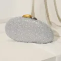 Luxuriöse silberne glitzernde Strass-Abendtasche für elegante Bankette und Partys - Silber