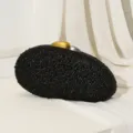 Elegante schwarze Abendtasche mit Strasssteinen und gold-silbernem Verschluss für Damen - Schwarz