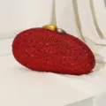 Luxuriöse rote Strass-Abendtasche mit elegantem Metallverschluss für feierliche Anlässe - Rot