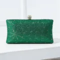 Eleganter grüner Strass-Abendclutch mit Kristallkugelverschluss für Hochzeiten - Grün