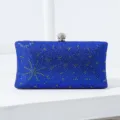 Elegante königsblaue Strass-Abendtasche mit einem funkelnden Kristall-Sternmuster - Blau