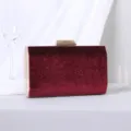 Élégante pochette de soirée vintage en velours bordeaux avec paillettes et doré - Bordeaux