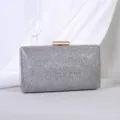 Elegante silberne Glitzer Abendtasche für festliche Kleider und formelle Anlässe - Hellgrau