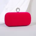 Elegante Abendhandtasche aus fuchsiafarbenem Samt mit einem glitzerndem Strassring - Standardstil (Groß) / Fuchsia