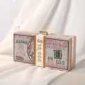 Luxuriöse rosa Strass Dollar-Abendtasche mit eleganten goldfarbenen Beschlägen - Rosa