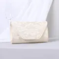 Elegante elfenbeinfarbene Abendtasche mit floraler Spitze für Hochzeiten und Partys - Hellgelb