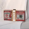 Glamouröse Dollar-Abendtasche mit Strasssteinen und funkelndem Kristall-Geld-Motiv - Rot