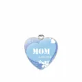 Elegant blue heart-shaped pendant featuring MOM Love you floral design for Mother's Day - Pendant Only (Without Chain) / Style 03
