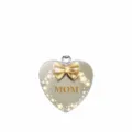 Elegant heart shaped MOM pendant featuring a golden bow and stars for Mother's Day - Pendant Only (Without Chain) / Style 05