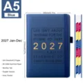 Agenda hebdomadaire A5 bleu 2027 avec 412 pages de papier sans acide - A5 / Bleu saphir