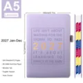 Agenda anglais A5 2027 lavande avec onglets mensuels et papier sans acide de 80 GSM - A5 / Mauve Clair