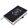Agenda 2026 inglese formato A5 nera con schede mensili colorate e passante per penna - Agenda 2026 A Nero Laser Con Elastico / A5