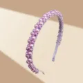 Luxury purple pearl headband with handmade bead clusters for women hair accessories - Purple
