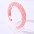 Cerchietto barocco in spugna rosa con intricati decori di perline di cristallo - Rosa
