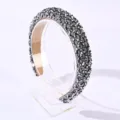 Elegante cerchietto barocco grigio con perline di cristallo e imbottitura in spugna - Grigio