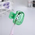 Green cartoon big mouth toothbrush clip cover protector for portable travel bathroom use - Green