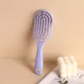 Lavender purple hollow-out vent hairbrush ideal for scalp massage and hair styling - Violet