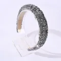 Serre-tête rembourré étincelant en cristaux gris et strass accessoires cheveux de luxe - Gris
