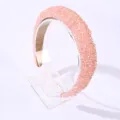 Serre-tête rembourré de luxe à perles de cristal rose scintillant sur support acrylique - Rose