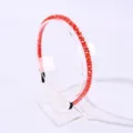 Serre-tête élégant en perles de cristal orange-rouge pour filles - Serre-tête 0.5 Quatre Perles de Cristal / Rouge