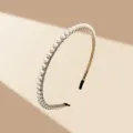 Serre-tête élégant de couleur dorée orné de perles blanches pour femmes et mariées - Serre-Tête Perles 11-2-5
