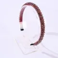 Serre-tête en cristal perlé à la main marron rouge sur support transparent - Style Cristal Taille 1.3 / Violet + Or
