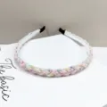 Serre-tête élégant tissé en perles de rocaille pastel pour femmes, accessoire de mode - Perles Multicolores