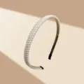 Serre-tête en perles élégant avec perles blanches cousues main pour la mariée - Serre-Tête Perles 11-2-7