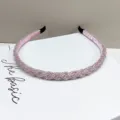 Serre-tête tressé en perles roses fait main avec perles de cristal - Rose Clair