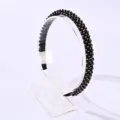 Serre-tête fin fait main en cristal noir pour femme avec un design élégant et chic - Style Cristal Taille 1.3 / Noir + Or